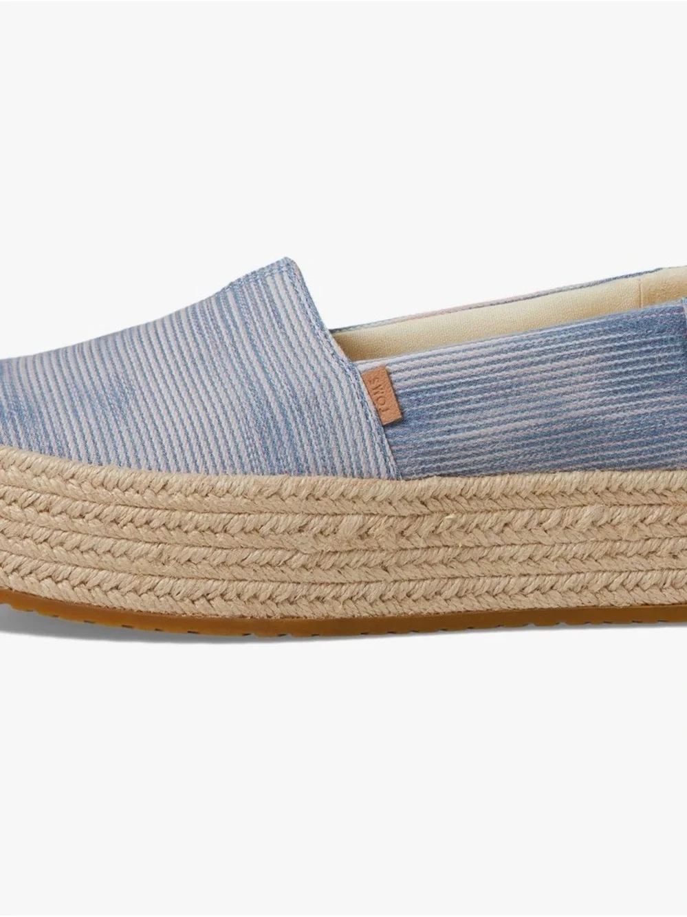 Toms Light Blue Espadrille Platform Slip-On
